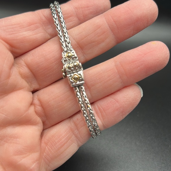 John Medieros bracelet #432 gold silver tone 7” JM vintage - Picture 8 of 9